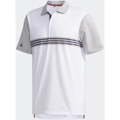 Adidas Golf Adidas Ultimate 365 3-Stripe Polo - White/Grey