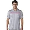 Adidas Golf Adidas ClimaCool Chest Print Polo - Mid Grey/Shock Pink